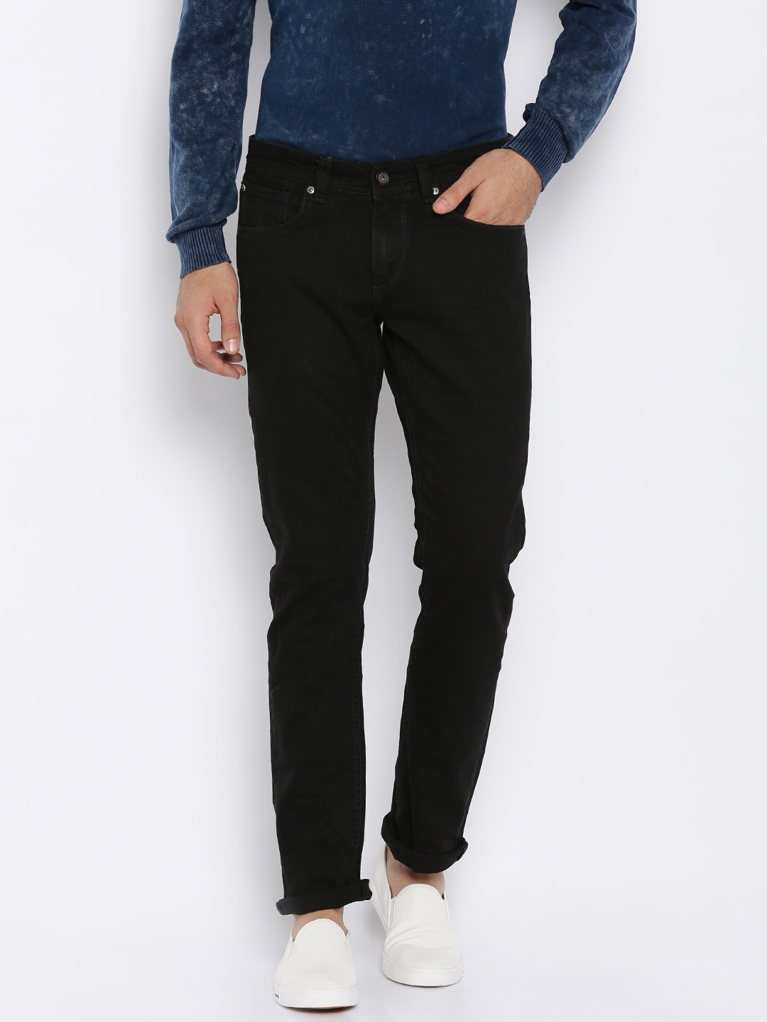 Buy SPYKAR Men Black Skinny Fit Mid Rise Clean Look Jeans - Jeans for ...