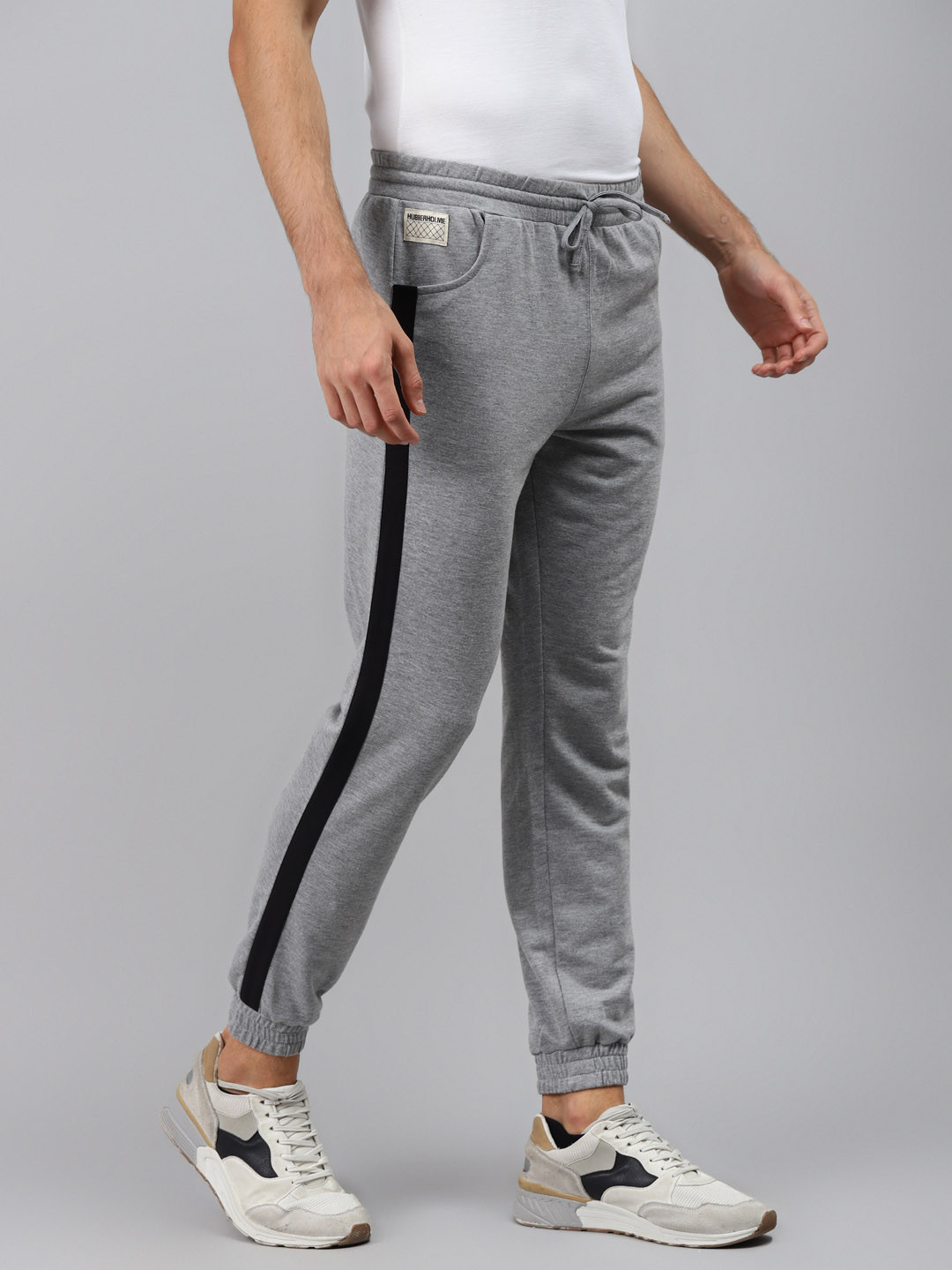 Buy Hubberholme Men Grey Solid Joggers Track Pants for Men 15720342