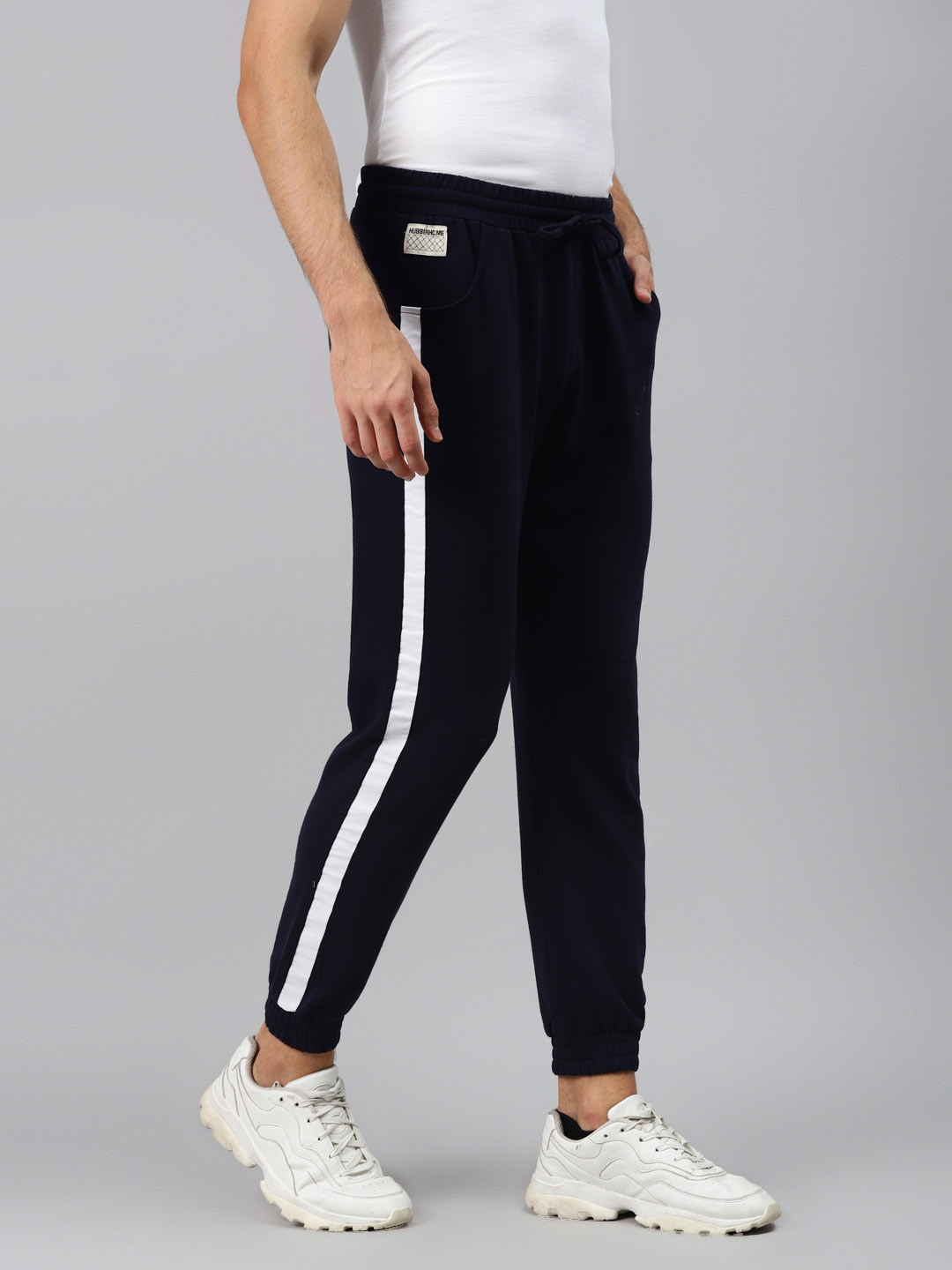 Buy Hubberholme Men Navy Blue Solid Joggers Track Pants for Men