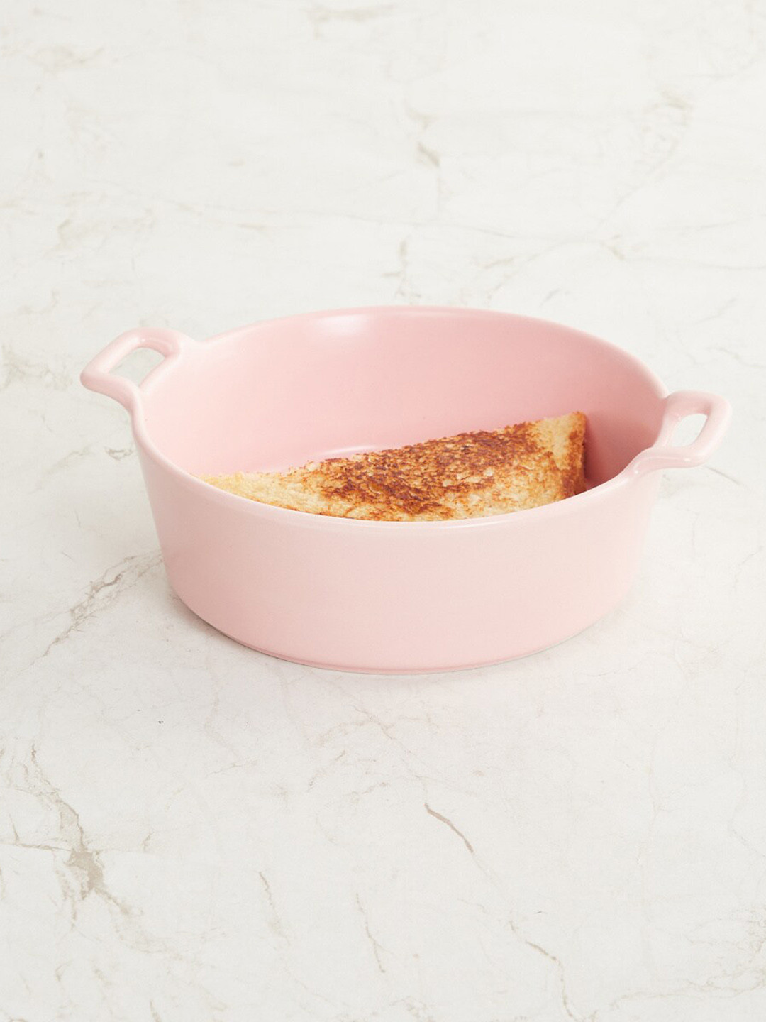Buy Home Centre Pink Solid Round Ceramic Shallow Baking Dish Bakeware