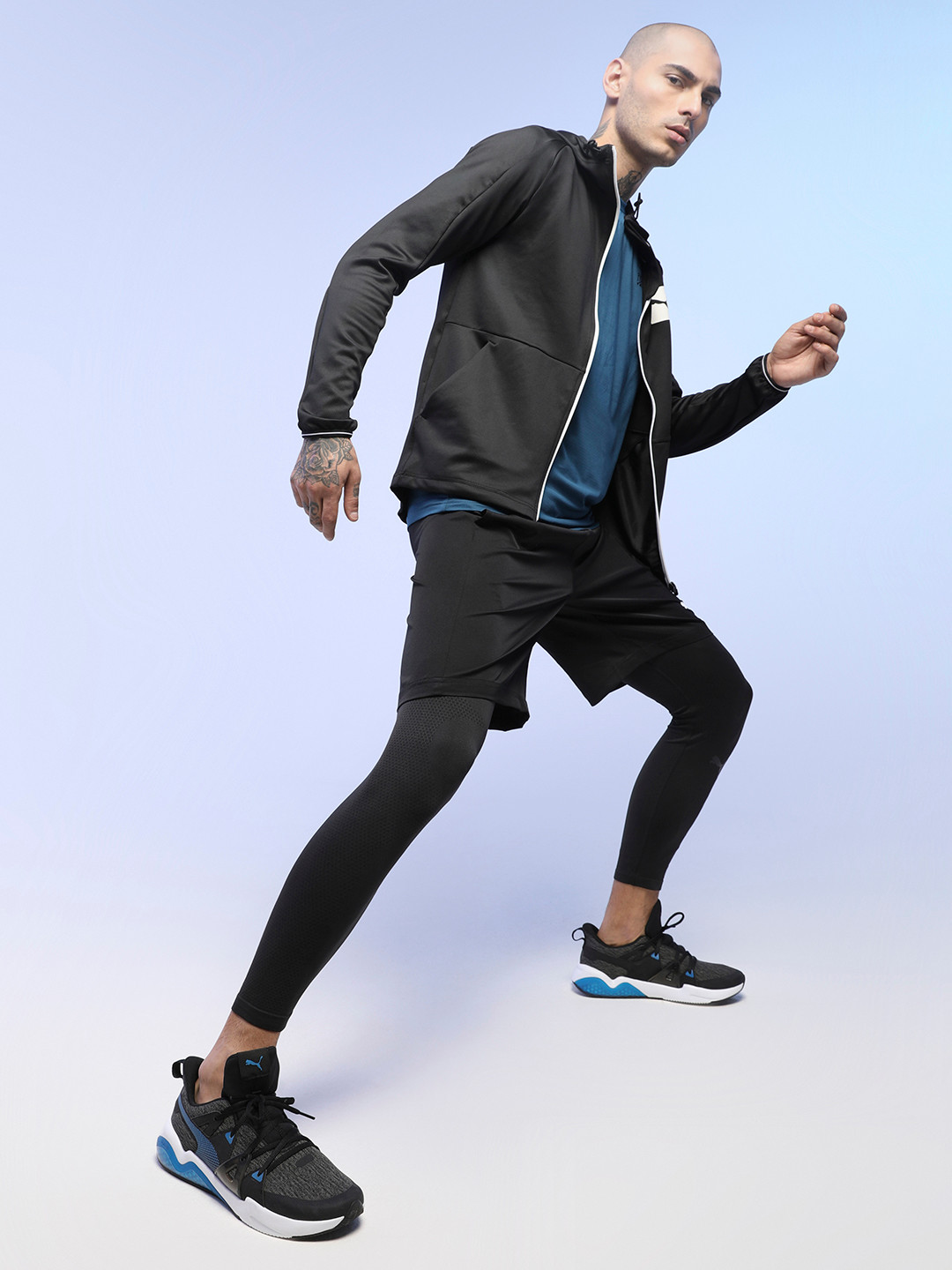 Buy Puma Men Black & Blue Cell Fraction Knit Running Shoes Sports Shoes for Men 15727192 Myntra