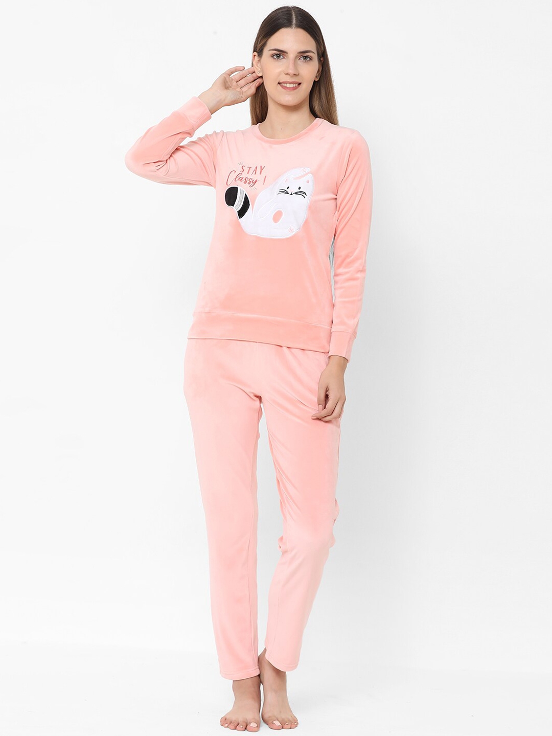 pink night suit for women