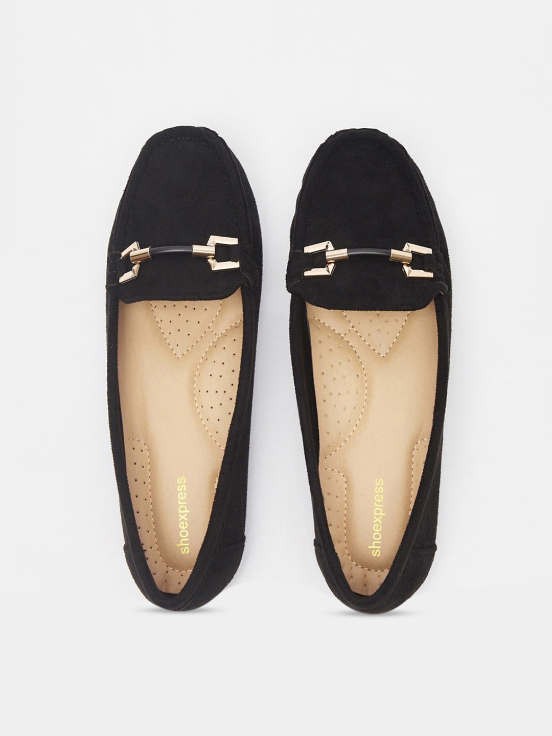 Buy Shoexpress Women Black PU Horsebit Loafers Casual Shoes for Women