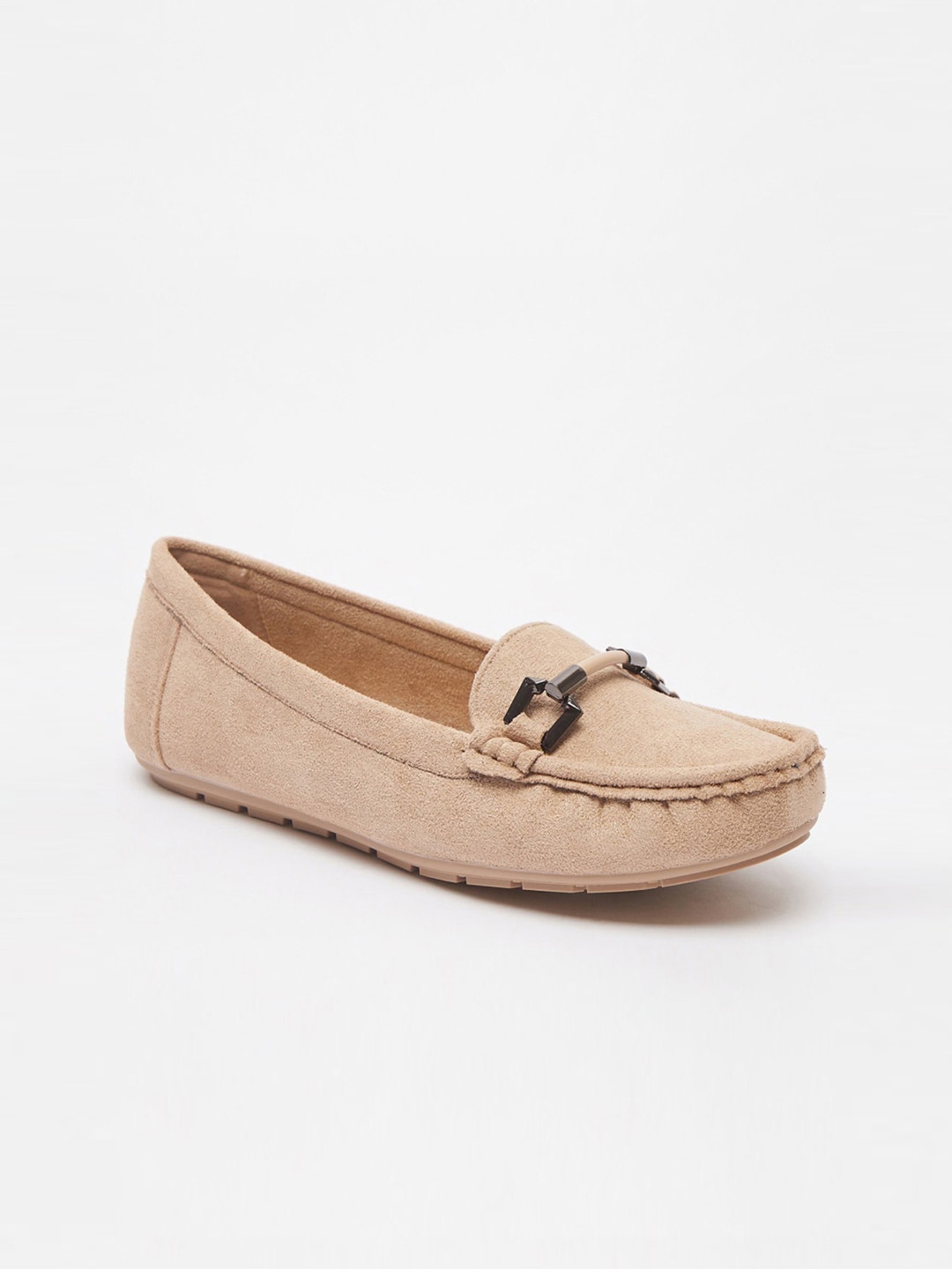 Buy Shoexpress Women Beige PU Loafers Casual Shoes for Women 15735488