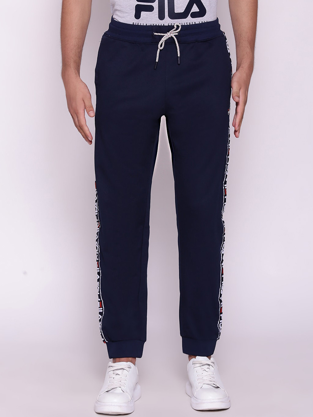 Buy FILA Men Navy Blue Solid Joggers Track Pants for Men 15741684