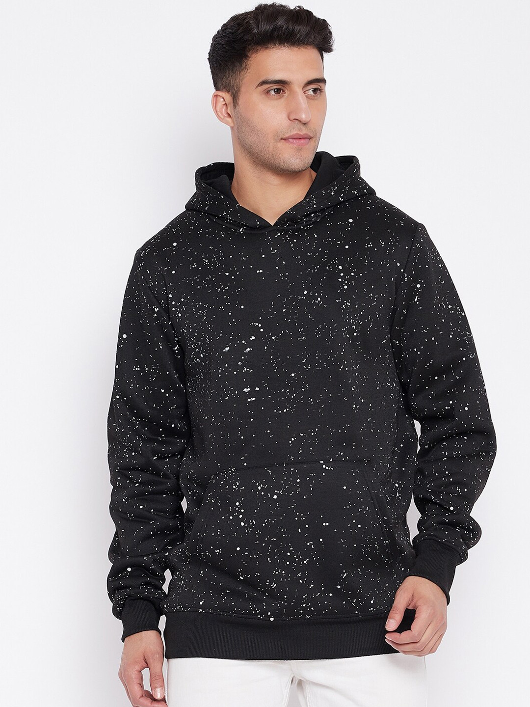 Buy HARBORNBAY Men Black Printed Hooded Sweatshirt Sweatshirts for