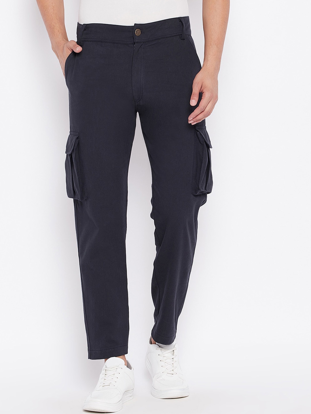 navy blue cargo trousers