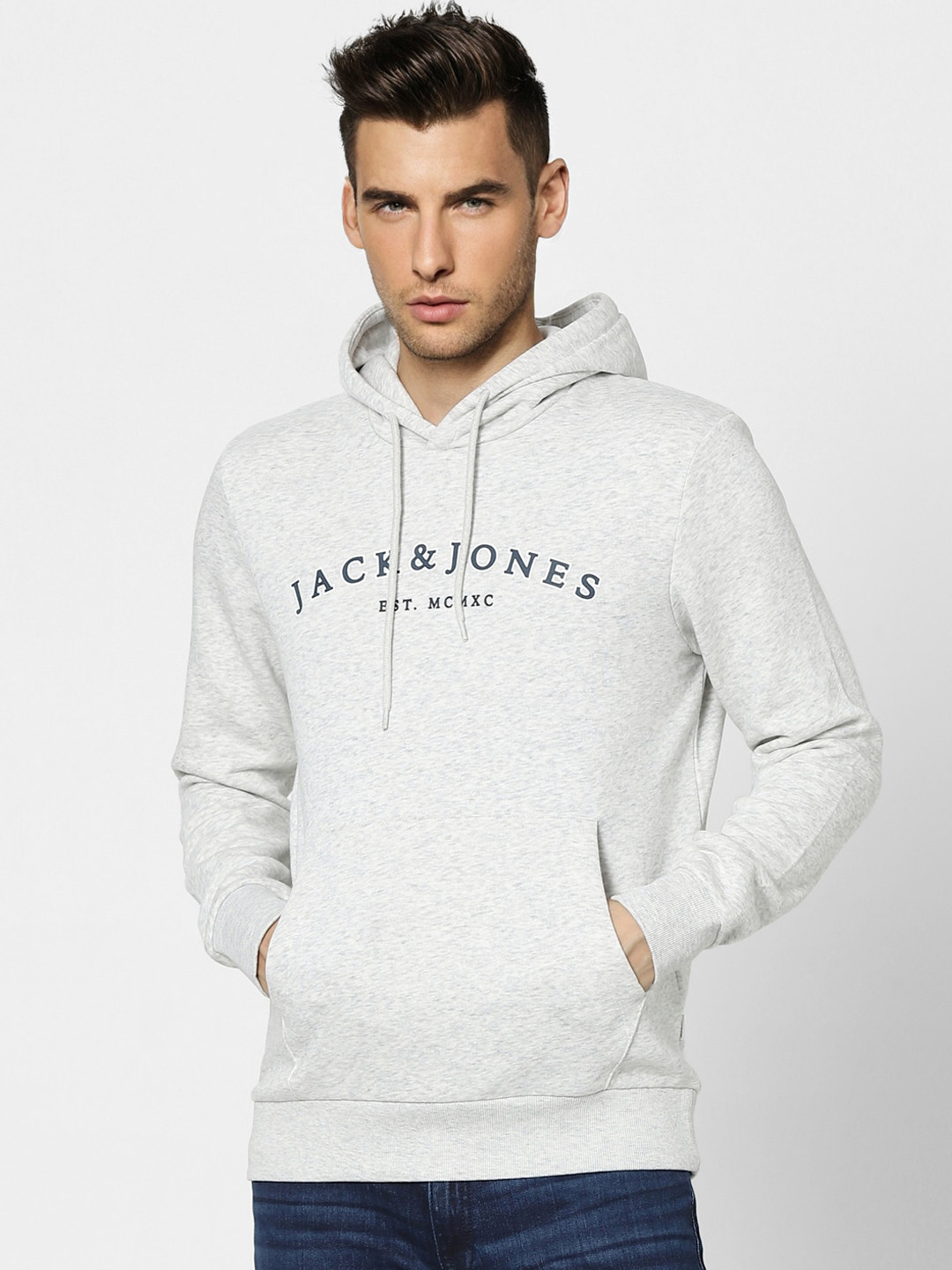 Jack & Jones Essentals Hooded Overhead Sweat N Black | Sweatshrts - View #12