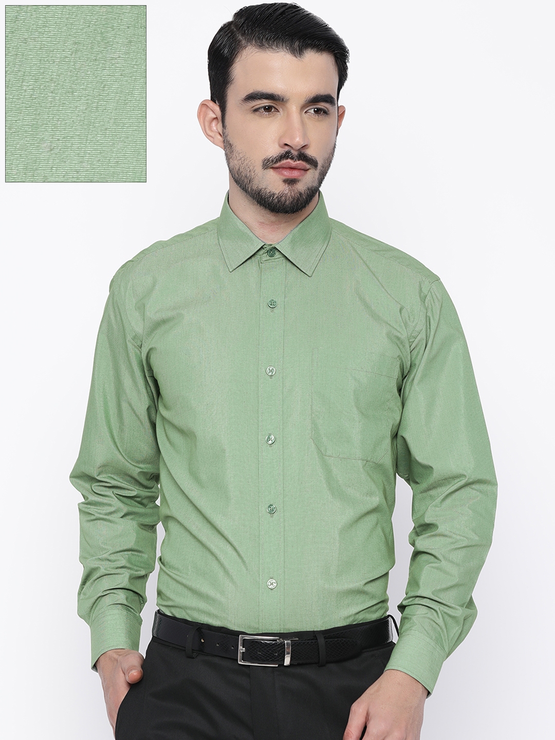 Buy John Miller Men Green Tailored Fit Solid Formal Shirt Shirts for