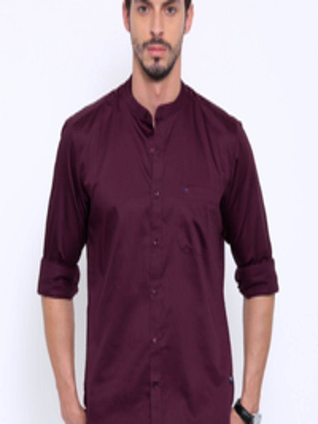 Buy Indigo Nation Men Purple Slim Fit Solid Casual Shirt - Shirts for ...