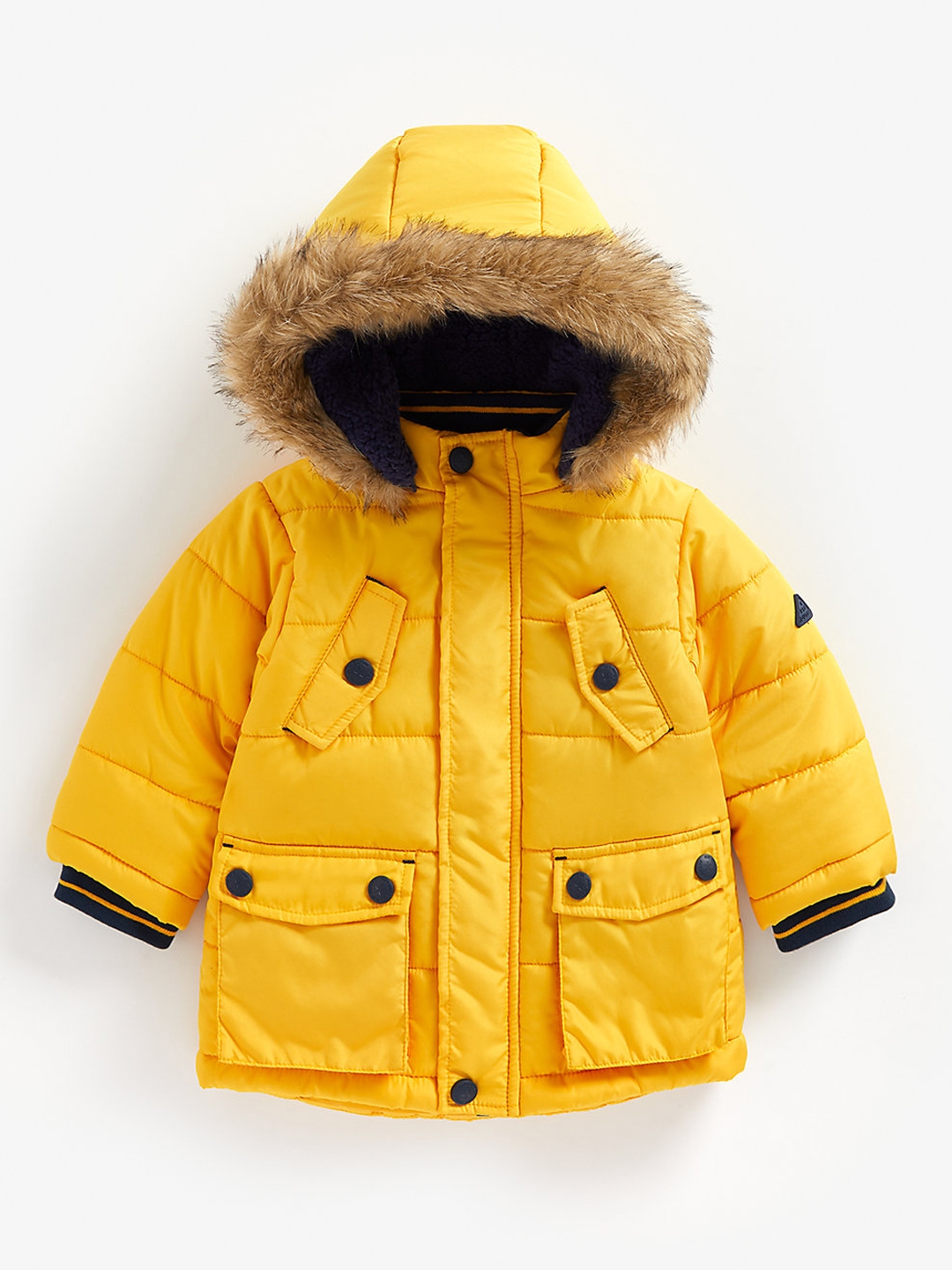 Buy Mothercare Boys Yellow Hooded Padded Jacket - Jackets for Boys ...