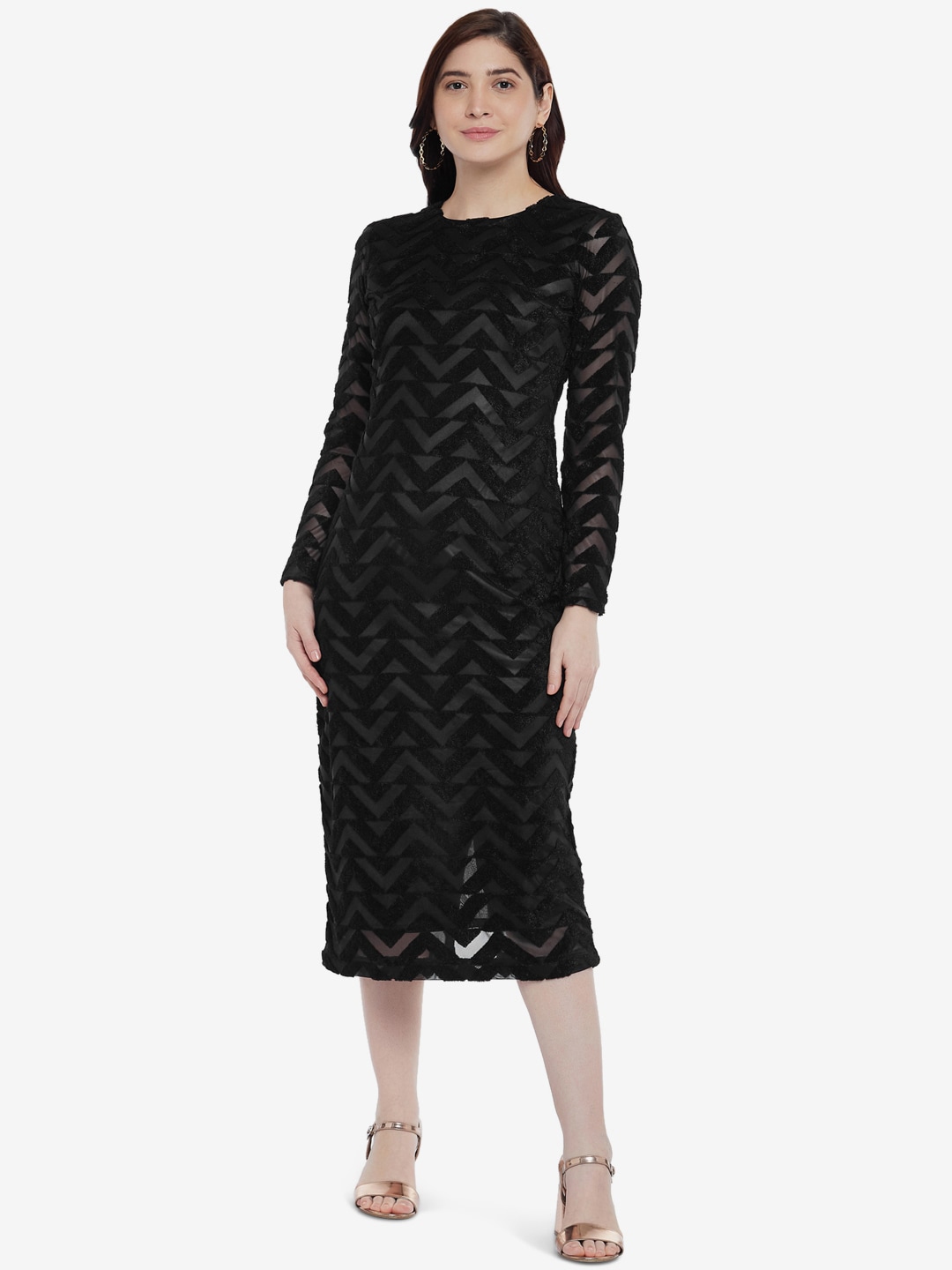 Buy Emmyrobe Black Sheath Midi Dress Dresses For Women 15751200 Myntra