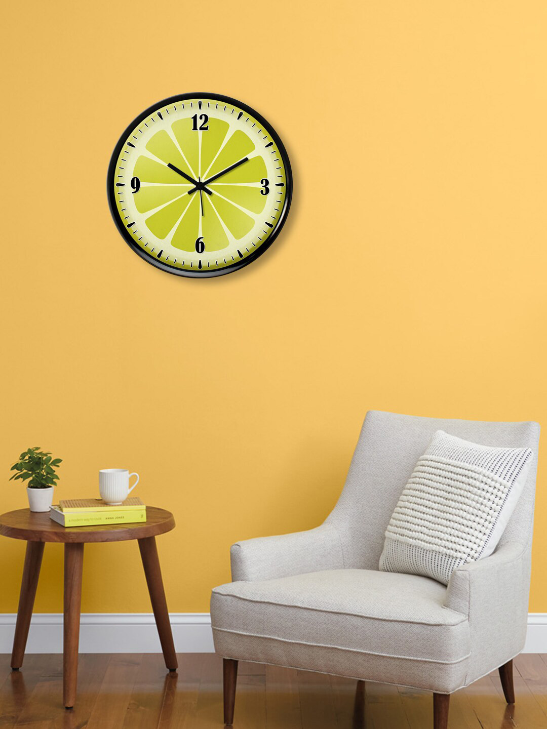 Buy 999Store Green & White Printed Contemporary Wall Clock Clocks for