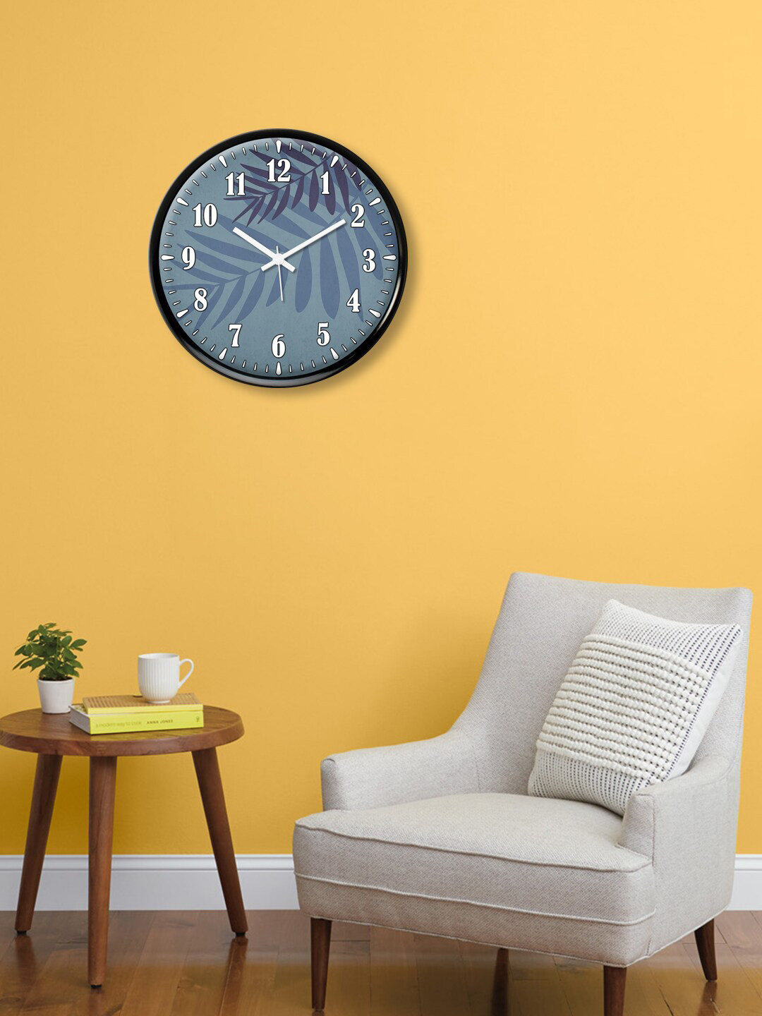 Buy 999Store Blue & White Printed Analogue Contemporary Wall Clock 30 Cm Clocks for Unisex