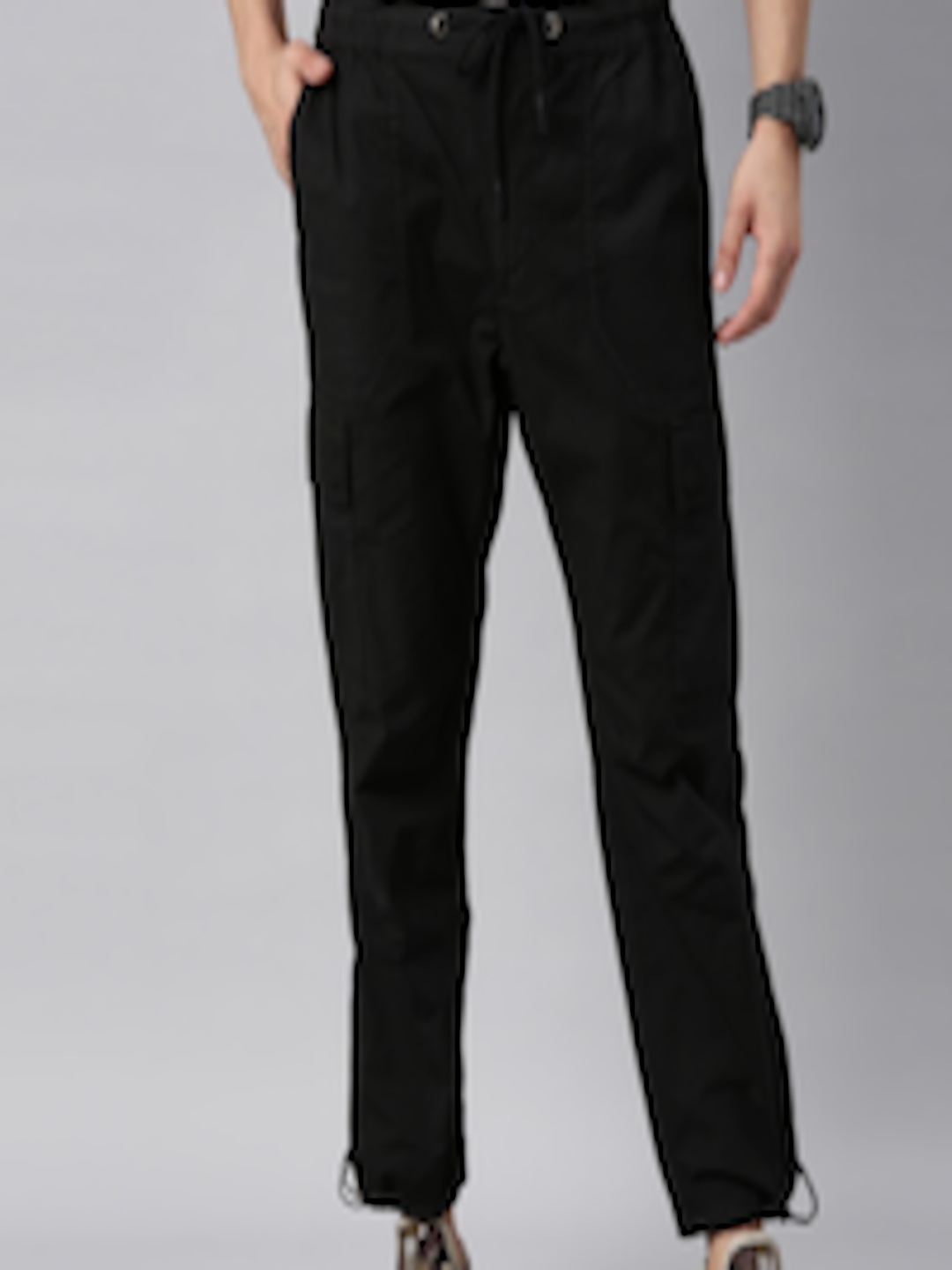 Buy Breakbounce Men Black Comfort Cargos Trousers - Trousers for Men ...