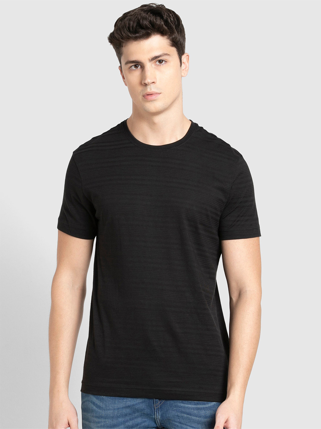 Buy Jockey Men Black Striped Cotton T Shirt Tshirts for Men 15753834