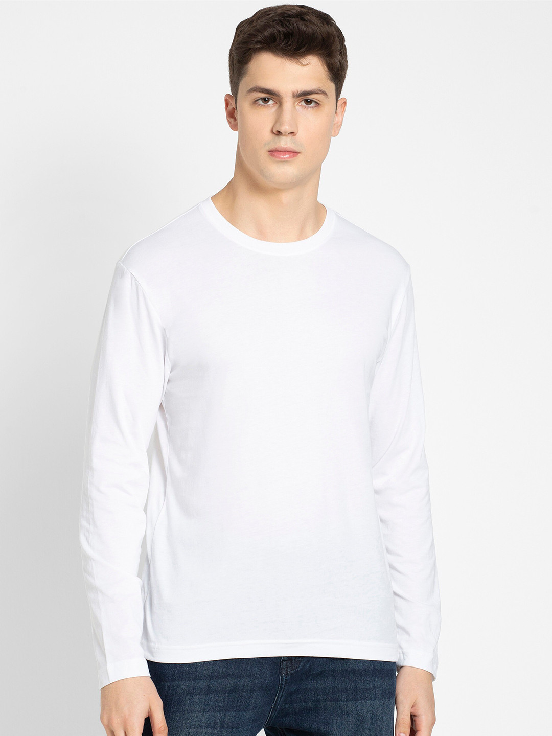 Buy Jockey Men White Solid Round Neck Regular Fit T Shirt Tshirts for
