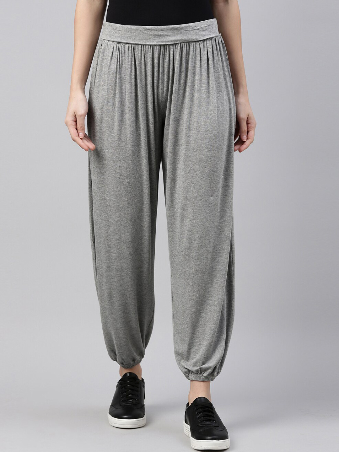 Buy Go Colors Women Grey Solid Loose Fit Harem Pants Harem Pants for