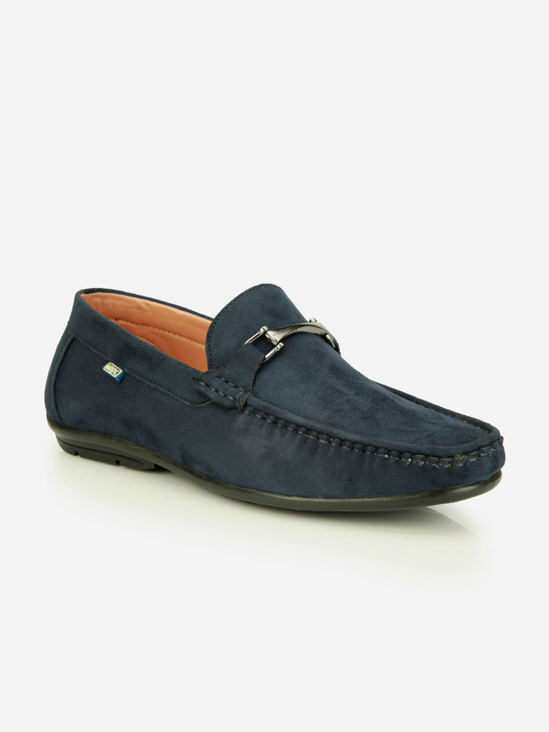 Buy ID Men Blue Leather Horsebit Loafers Casual Shoes for Men