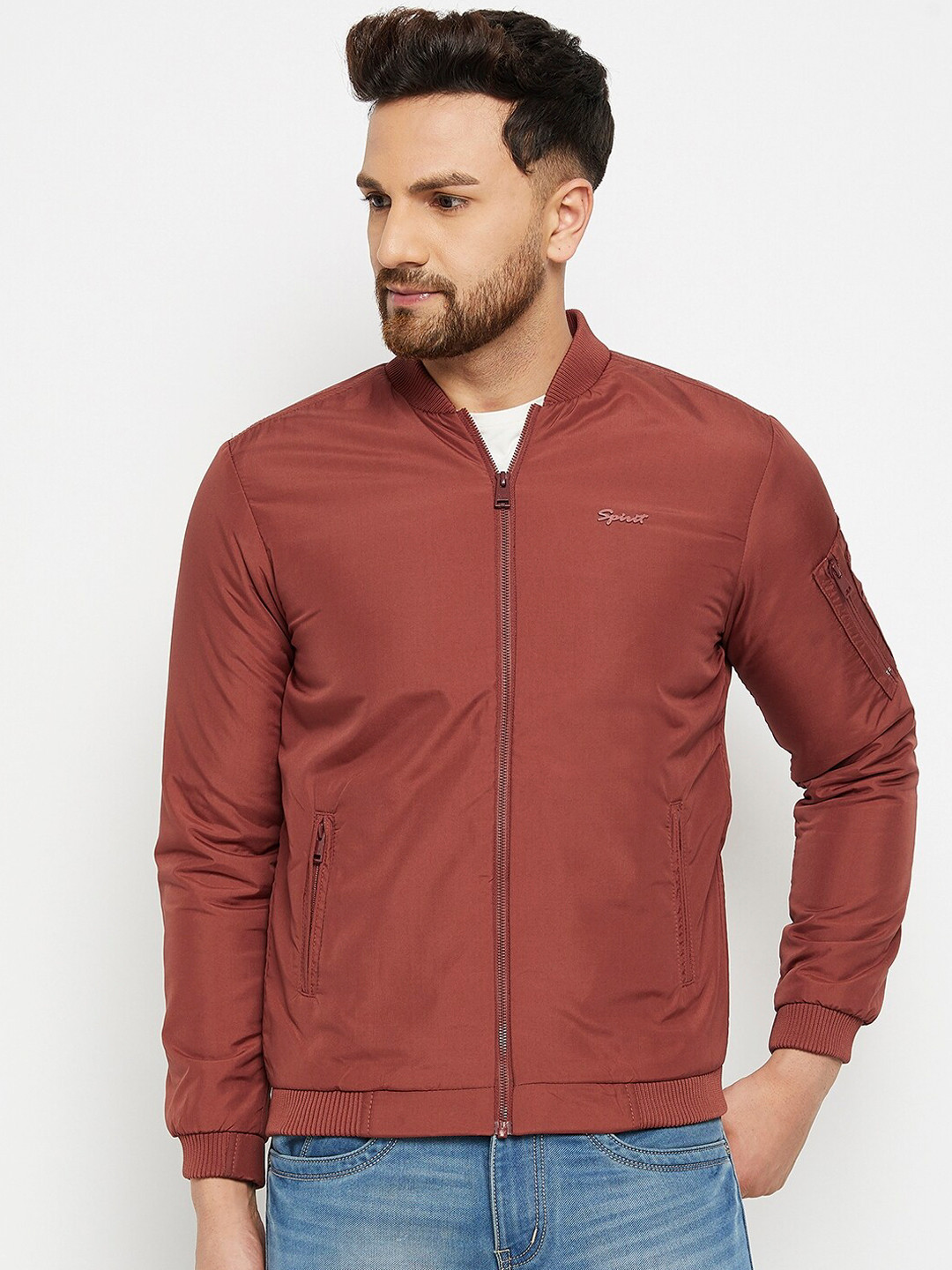 Buy Spirit Men Rust Windcheater Bomber Jacket Jackets for Men