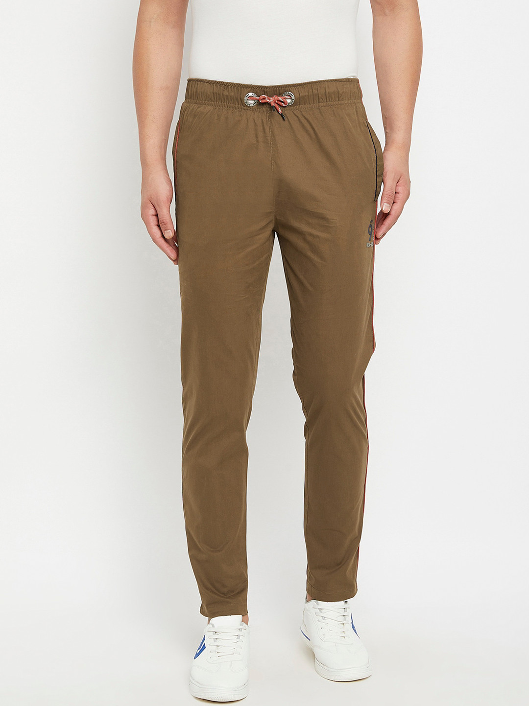 Buy Spirit Men Brown Solid Pure Cotton Track Pants Track Pants for