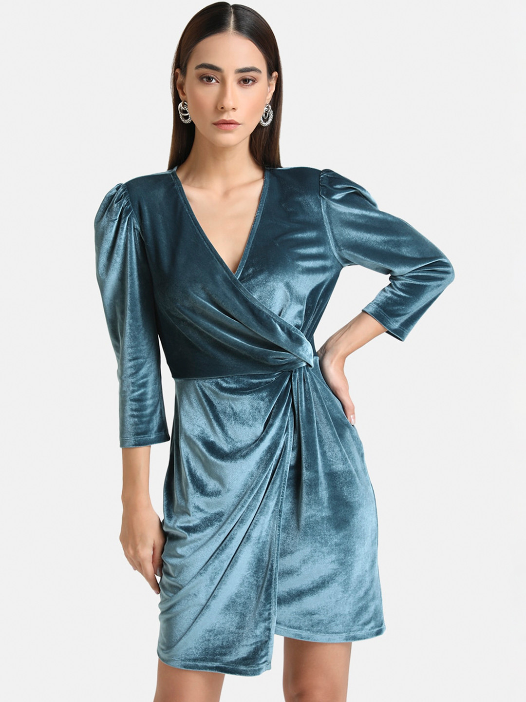 Buy Kazo Blue Wrap Dress Dresses for Women 15756570 Myntra