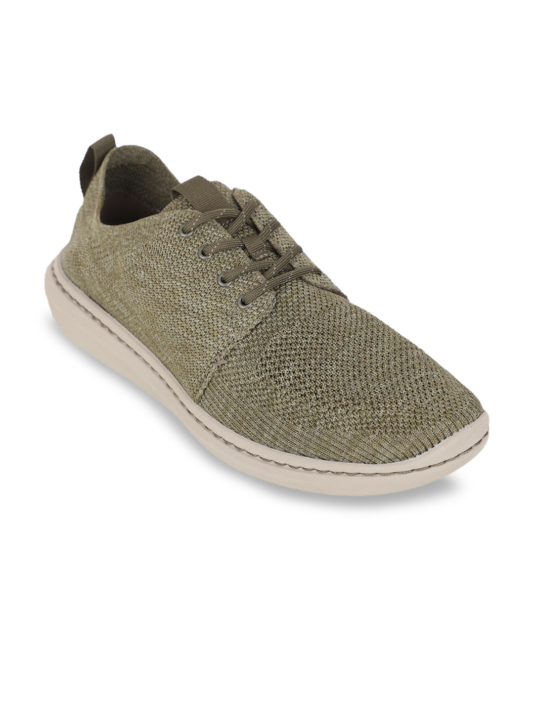 Buy Clarks Men Olive Green Woven Design Sneakers Casual Shoes for Men