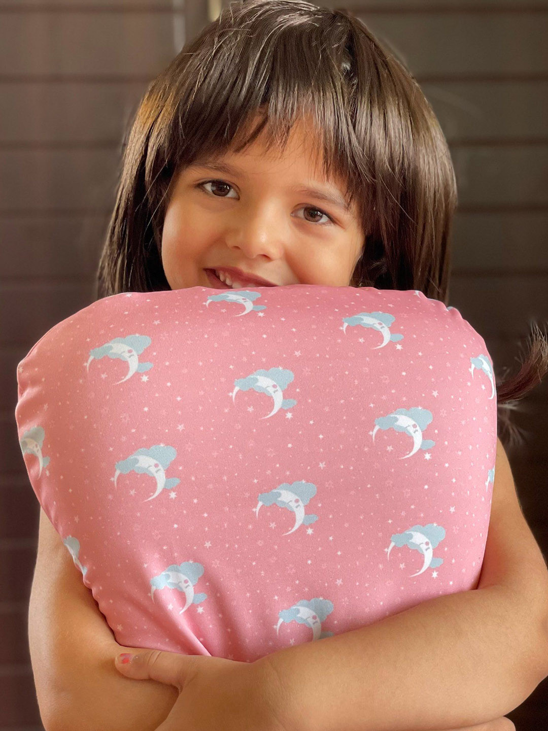 Buy The White Willow Kids Pink Printed Soft Memory Foam Sleep Pillow