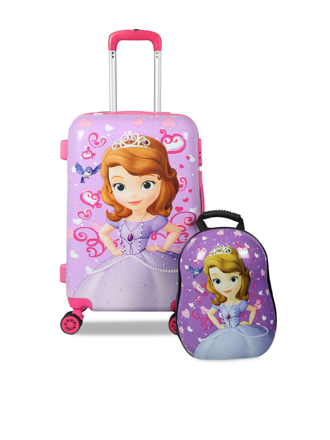 Buy Disney Kids Pink Set Of 2 Trolley With Backpack Trolley Bag for