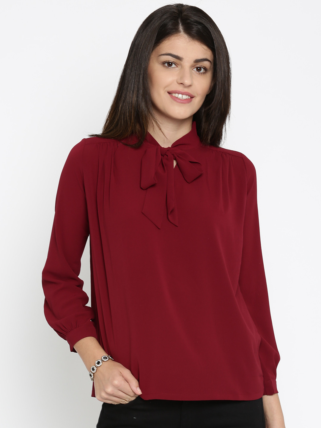 Buy AND Women Burgundy Top Tops for Women 1576333 Myntra