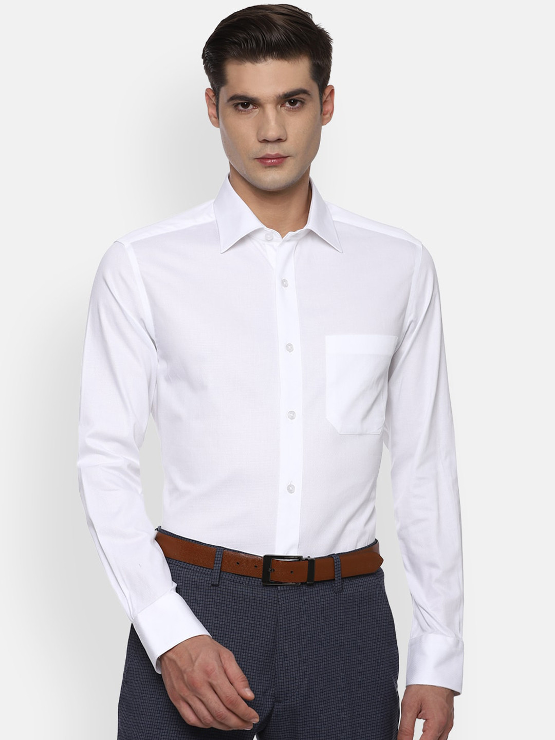 Buy Louis Philippe Men White Opaque Formal Shirt Shirts for Men