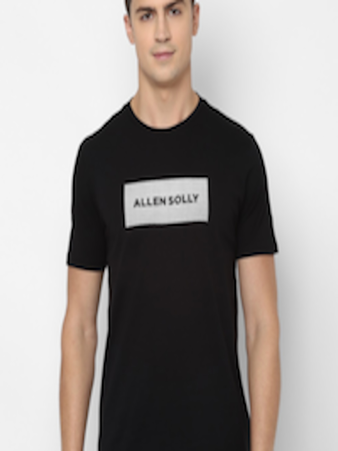 Buy Allen Solly Men Black Typography Printed T Shirt - Tshirts for Men ...