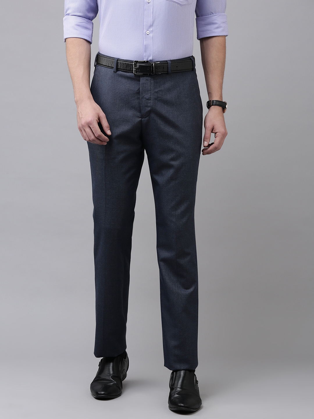Buy Park Avenue Men Blue Formal Trousers - Trousers for Men 15765658 ...