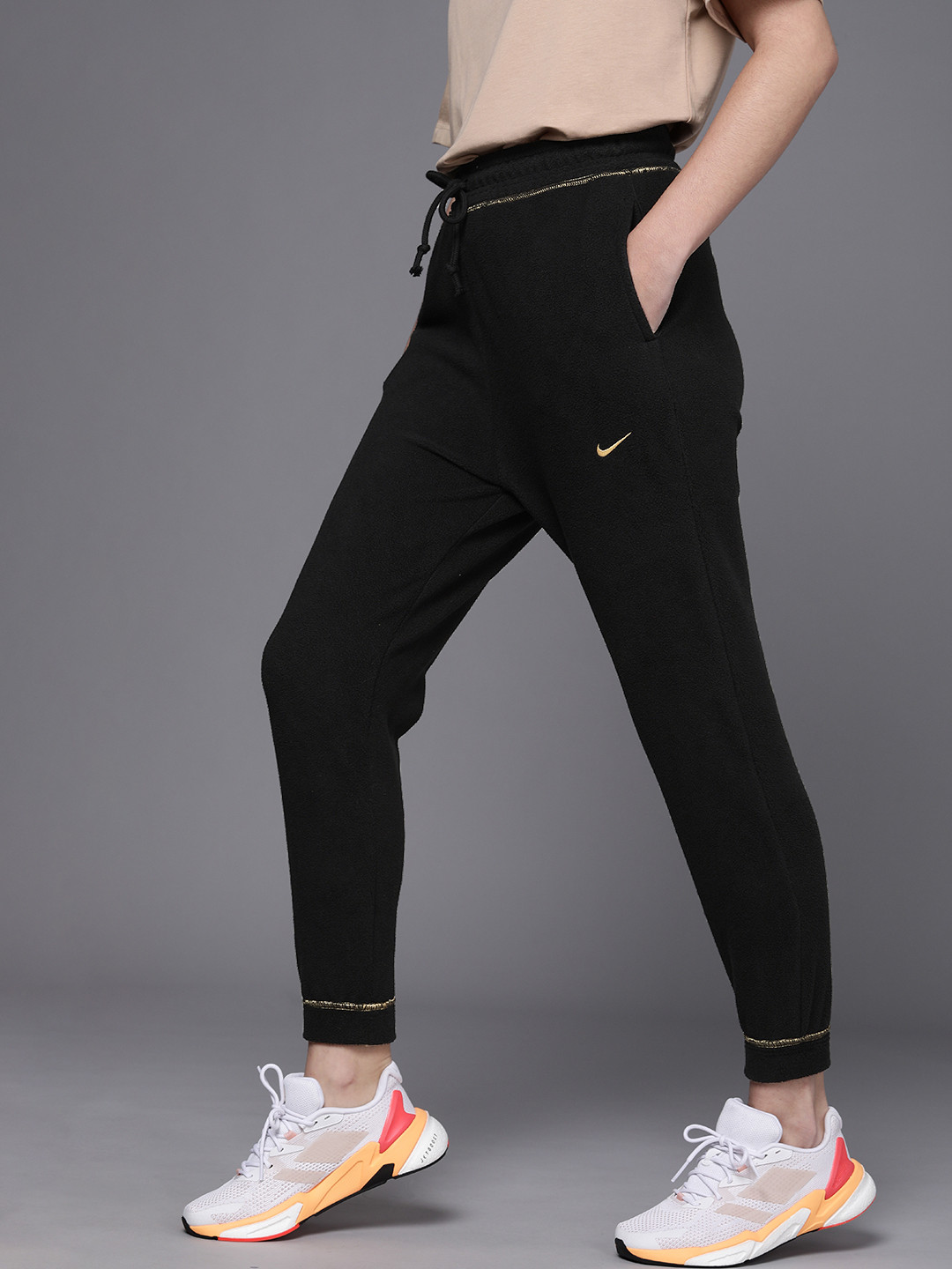Buy Nike Women Black Therma FIT Icon Clash Fleece High Waisted Joggers