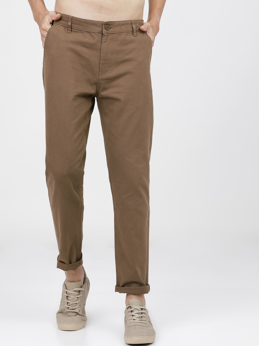 Buy KETCH Men Brown Slim Fit Easy Wash Chinos Trousers Trousers for
