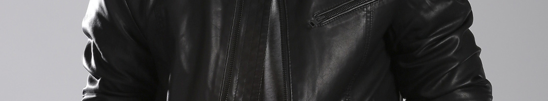 Buy Tommy Hilfiger Black Biker Jacket - Jackets for Men 1577177 | Myntra