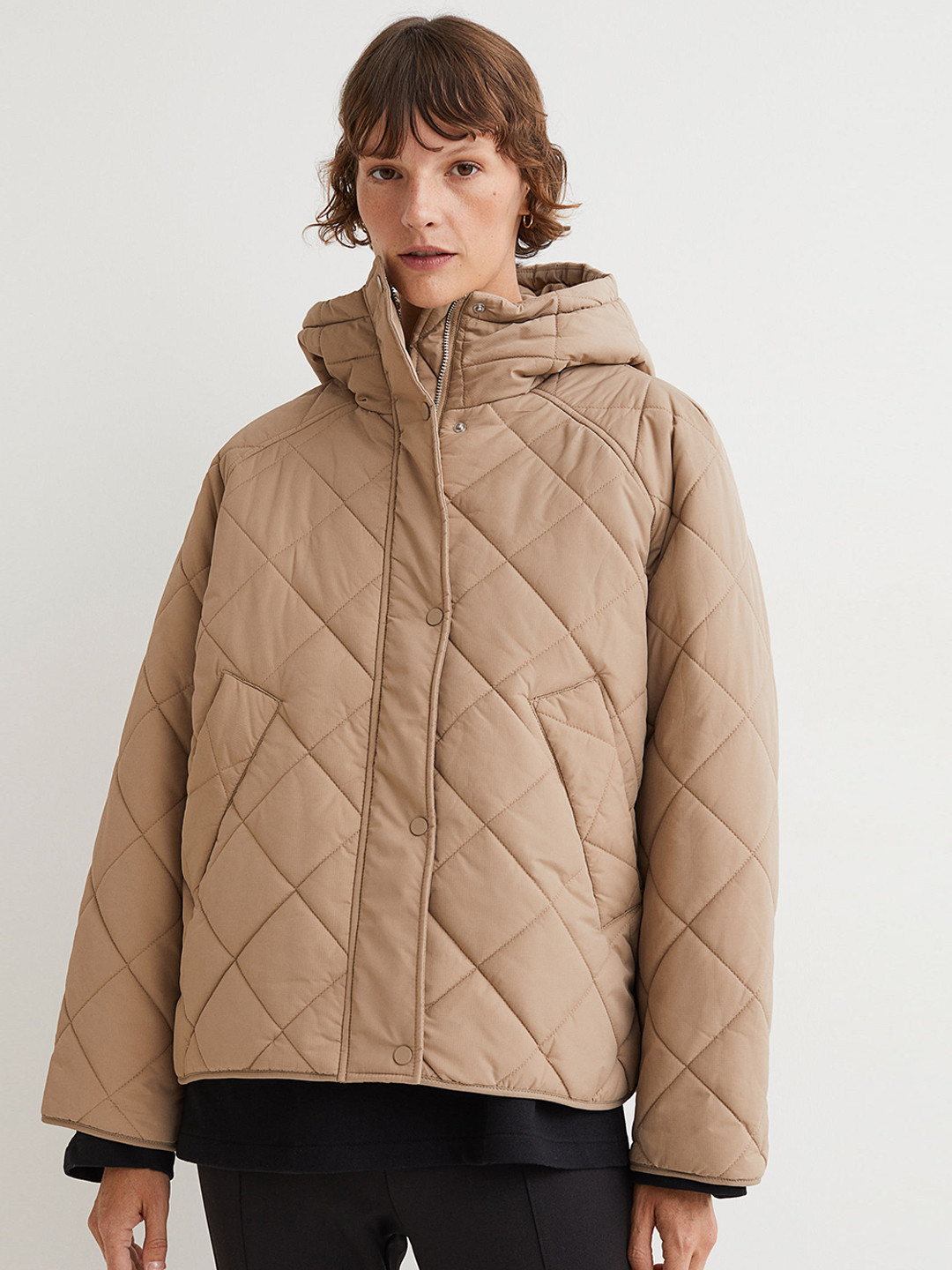 Buy H&M Women Beige Quilted Jacket Jackets for Women 15771780 Myntra