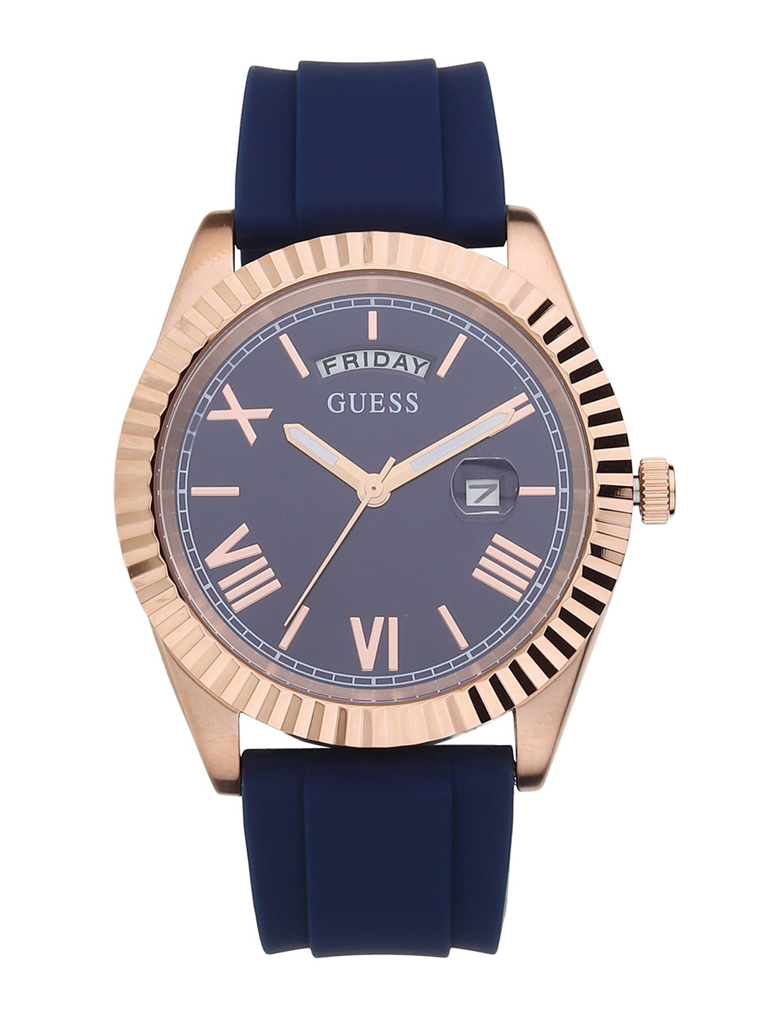 Guess Connoisseur Blue Dial Blue Silicone Strap Watch For Men - GW0335G2 main image 1