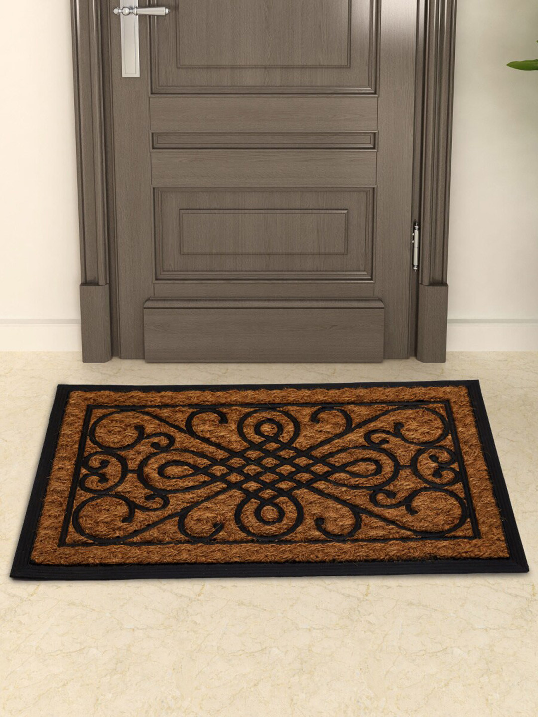 Buy Home Centre Radiance Brown Textured Coir Door Mat