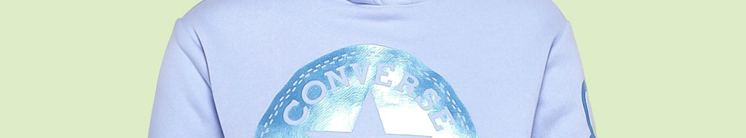 Buy Converse Girls Blue Hooded Crop Sweatshirt - Sweatshirts for Girls ...