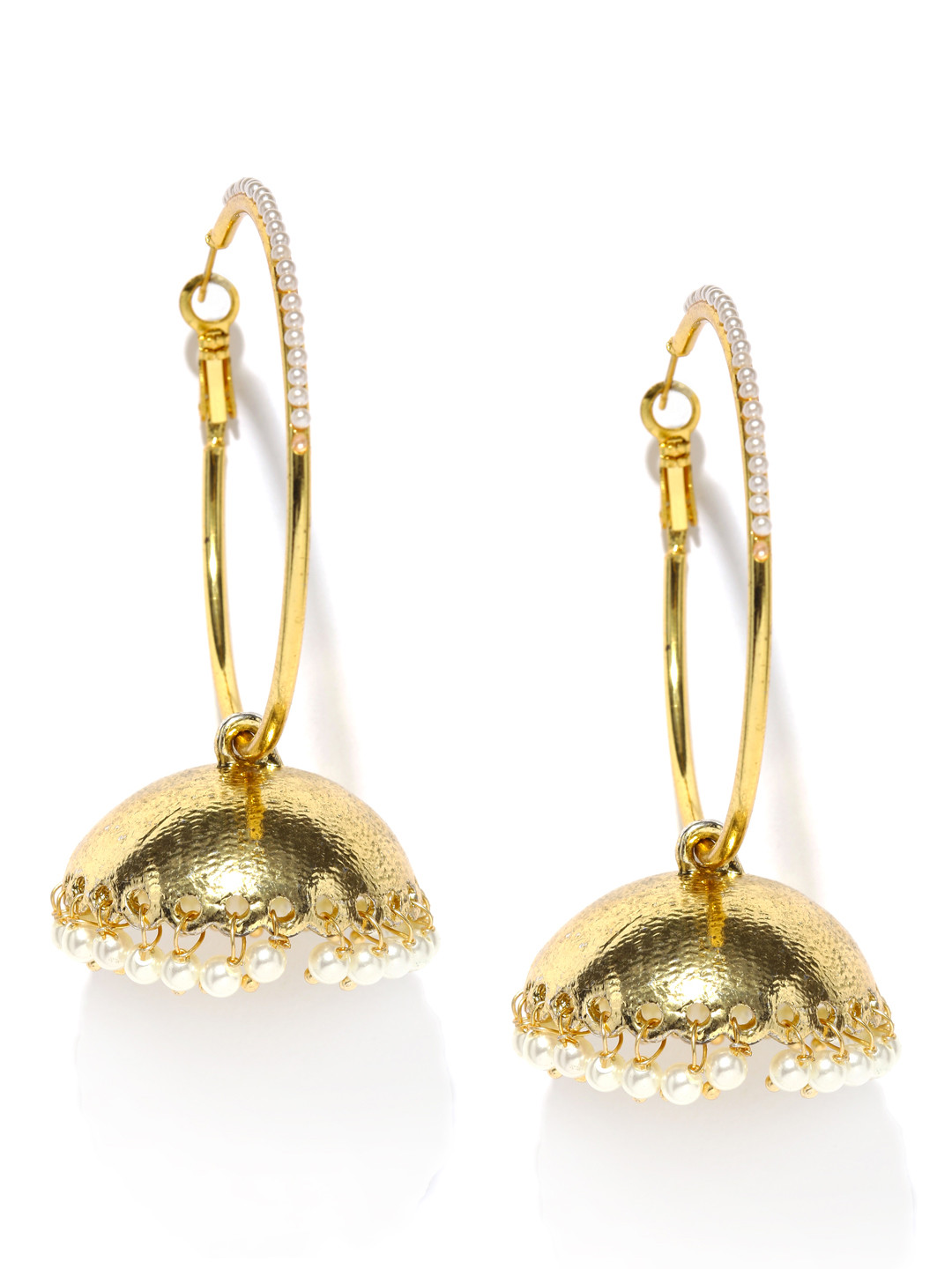 Buy Rubans Gold Toned Jhumka Hoop Earrings Earrings for Women 1577774 Myntra