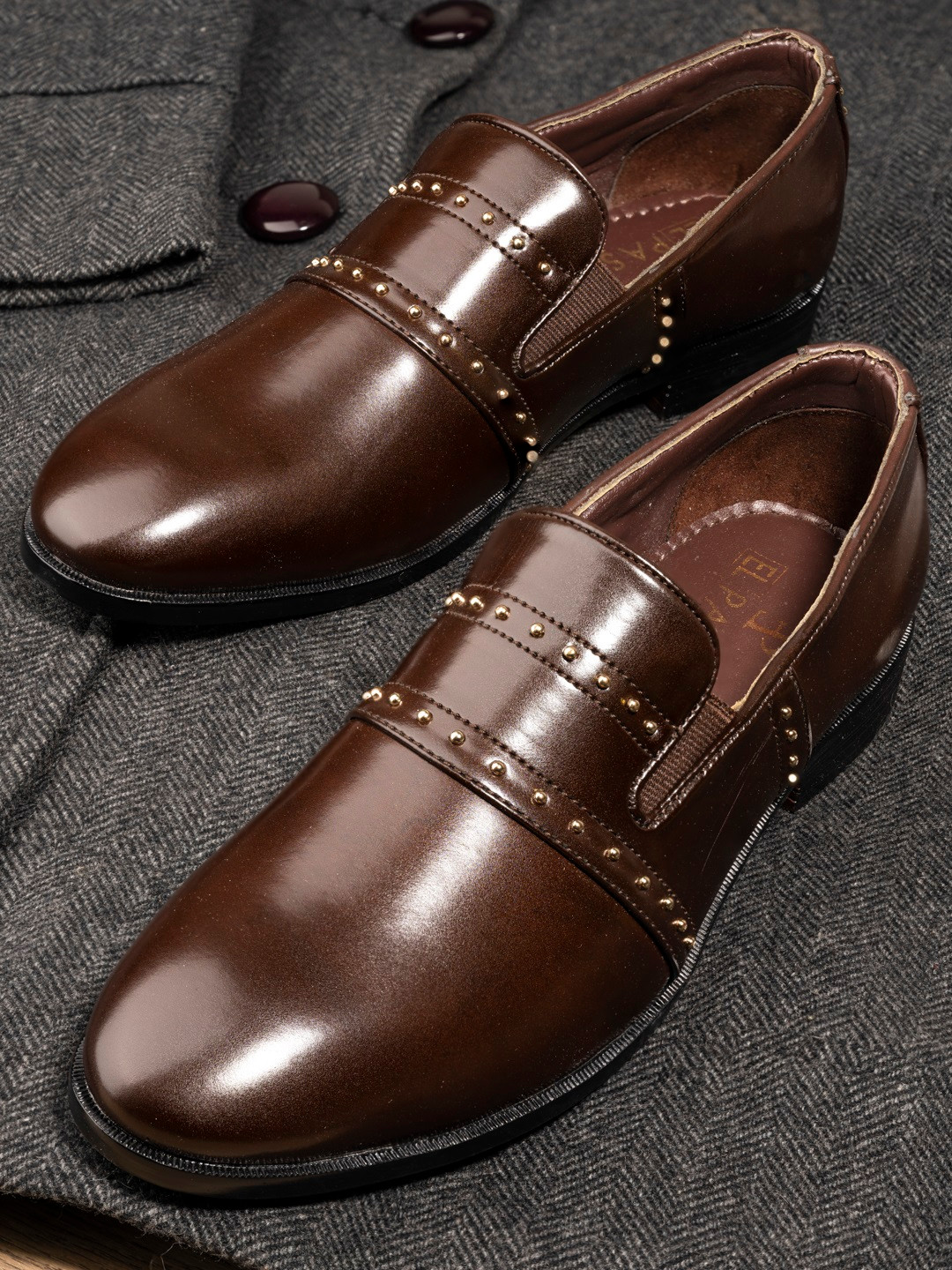 Buy El Paso Men Brown Solid Formal Loafers Formal Shoes for Men