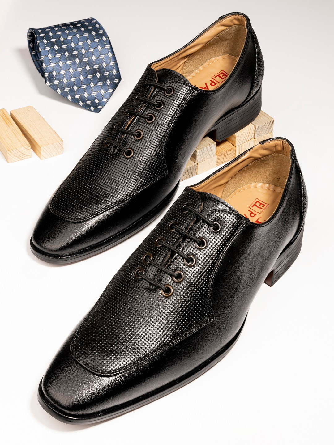 Buy El Paso Men Black Textured Oxfords Formal Shoe Formal Shoes for