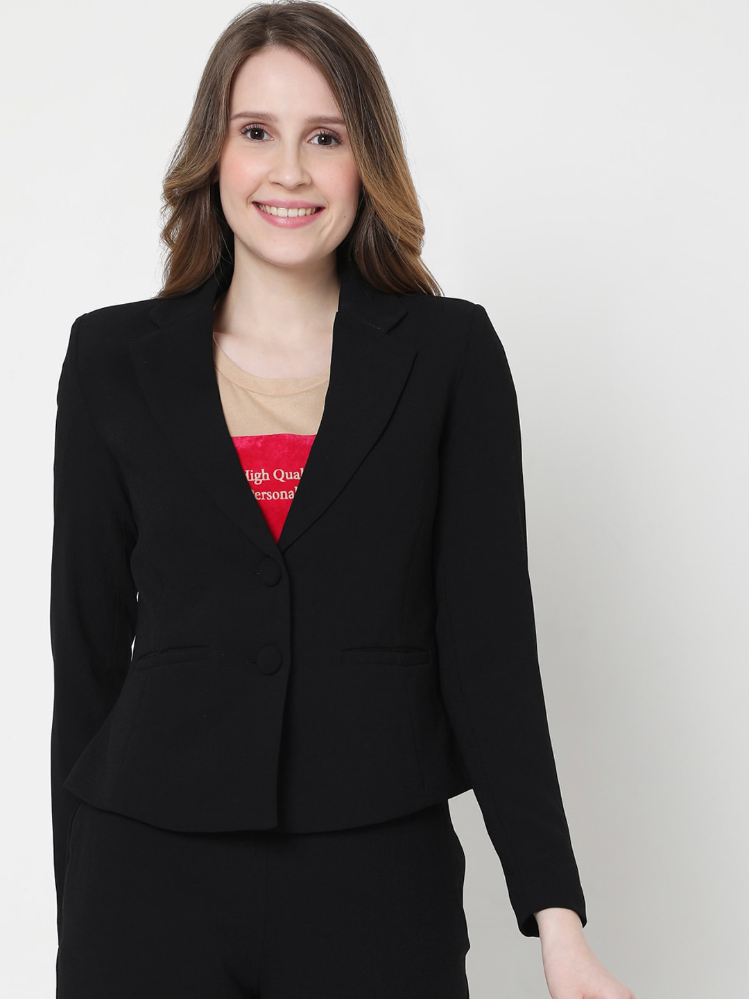 Women's Olive Single Breasted Formal Blazer main image 0