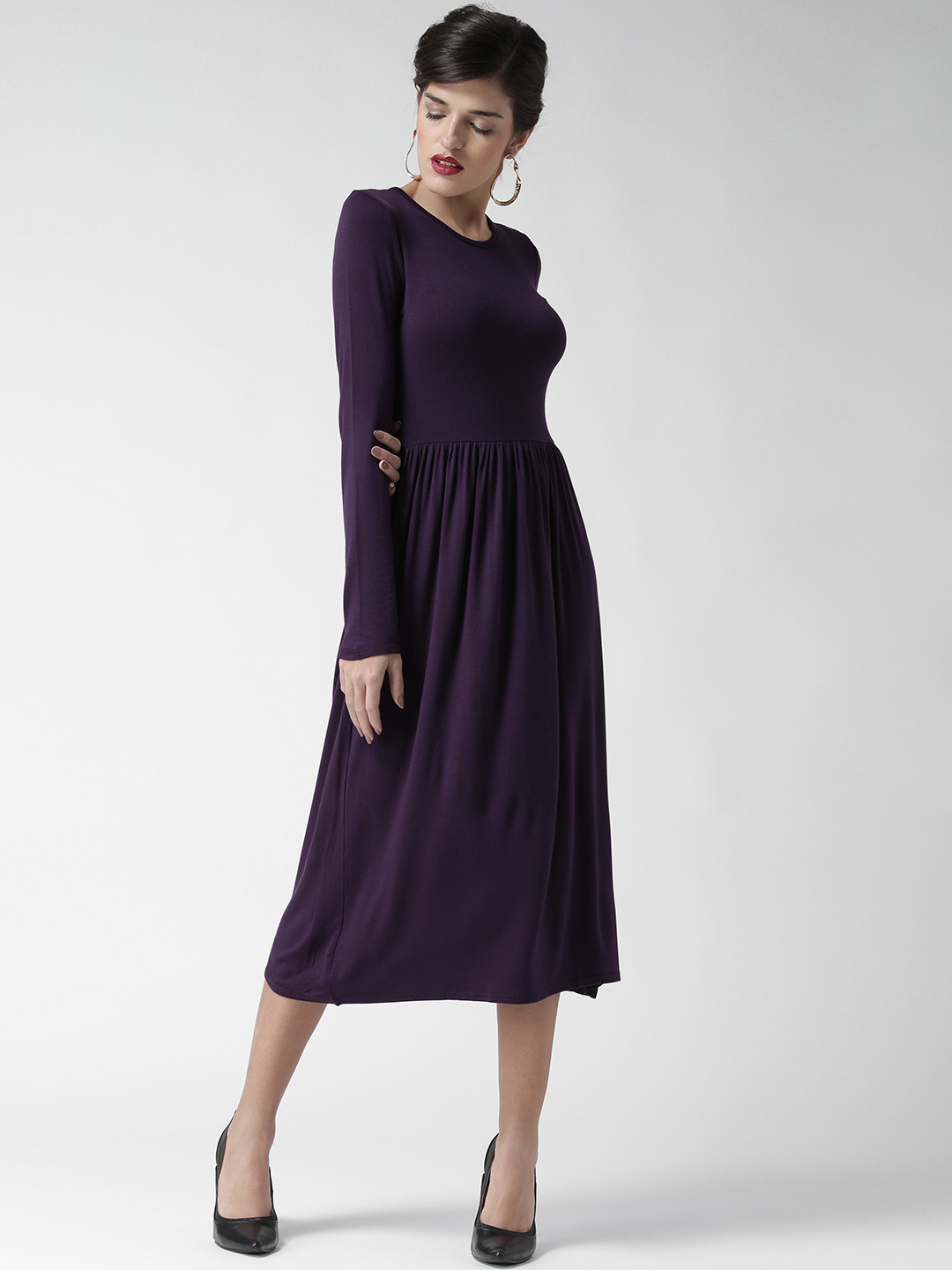 Buy Boohoo Women Purple Solid Midi Dress Dresses for Women 1578251