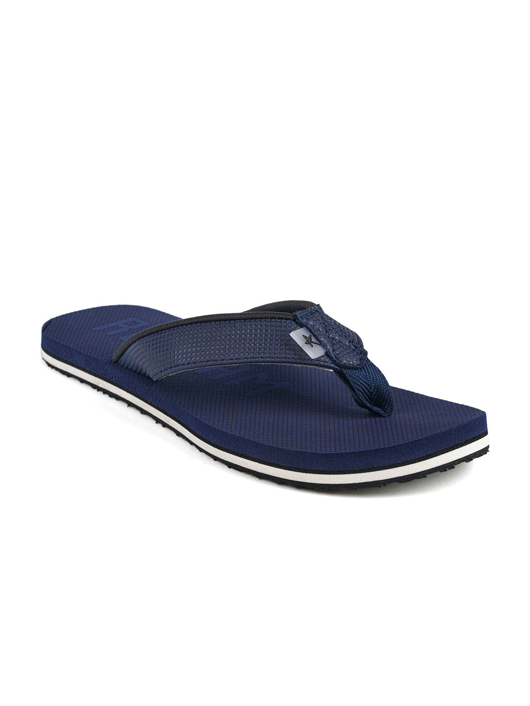 Buy REFOAM Men Navy Blue & White Solid Thong Flip Flops - Flip Flops