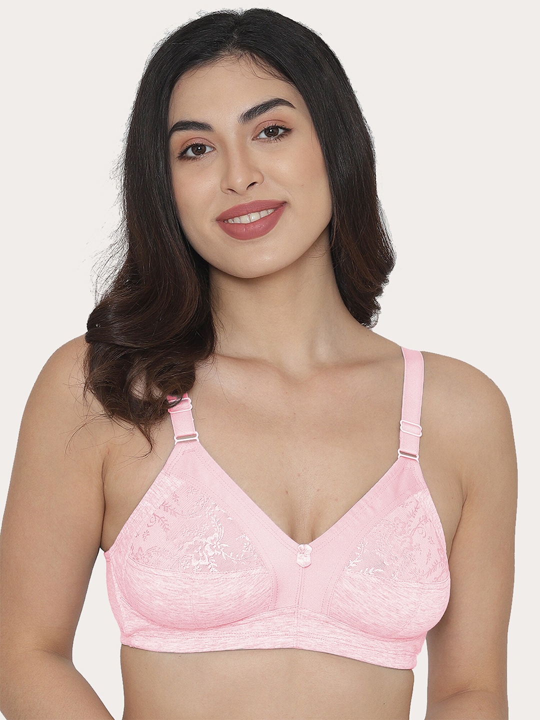 Buy MAASHIE Pink Floral Lace Minimizer Bra Bra for Women 15790294 Myntra