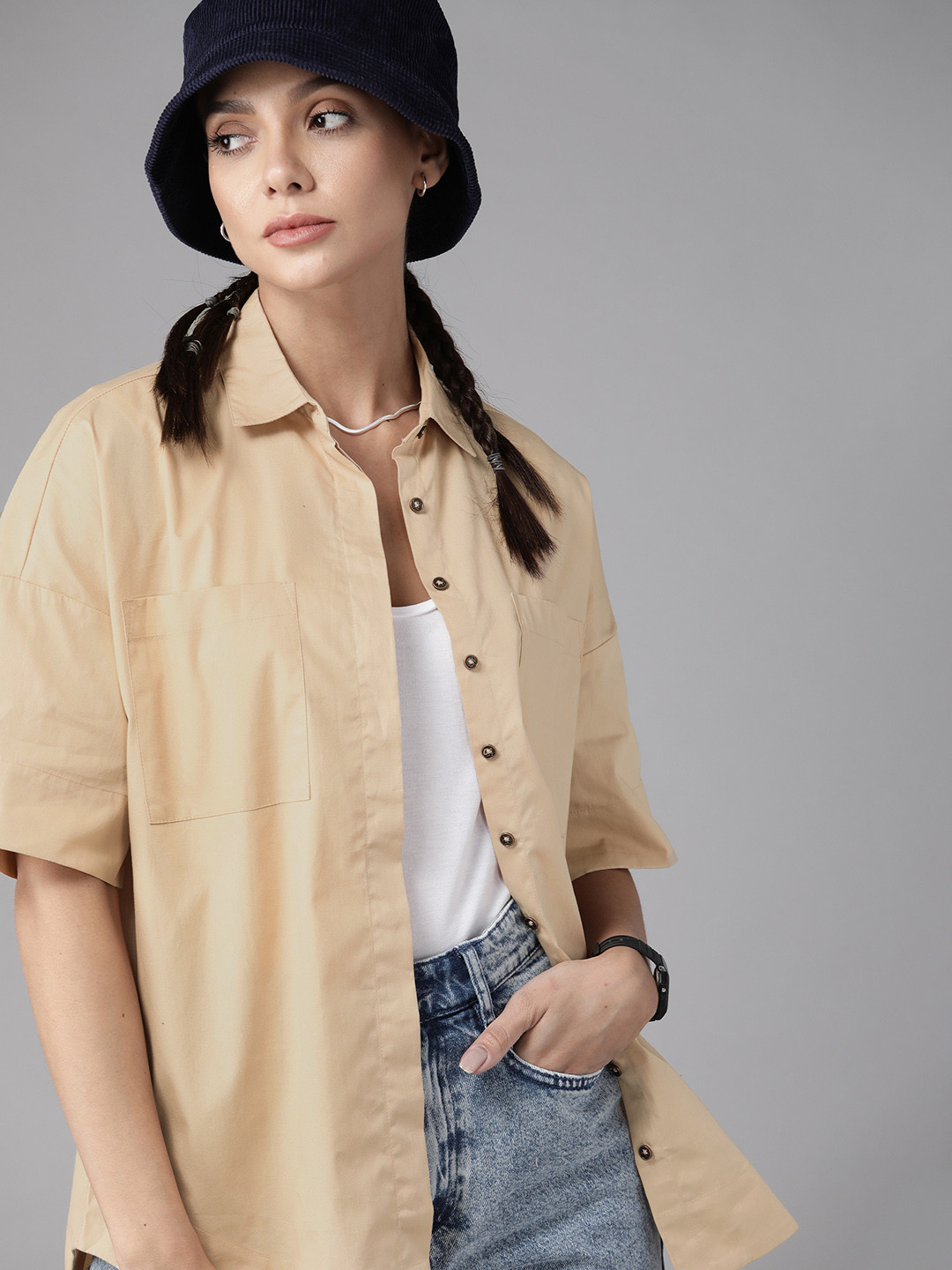 Buy Roadster Women Beige Casual Shirt Shirts for Women 15794180 Myntra