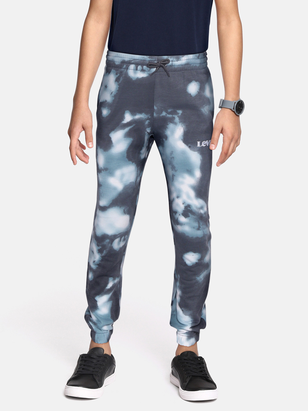 Black And Blue Tie Dye Men's Joggers
