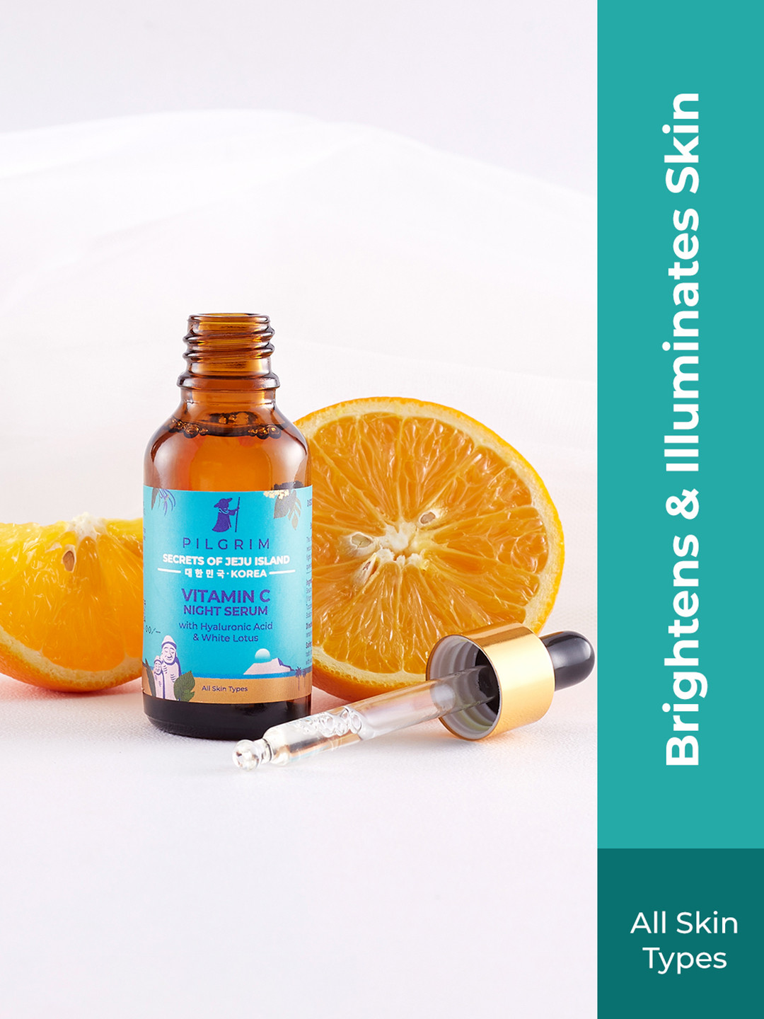 Buy Pilgrim Vitamin C Night Face Serum With Hyaluronic Acid & White